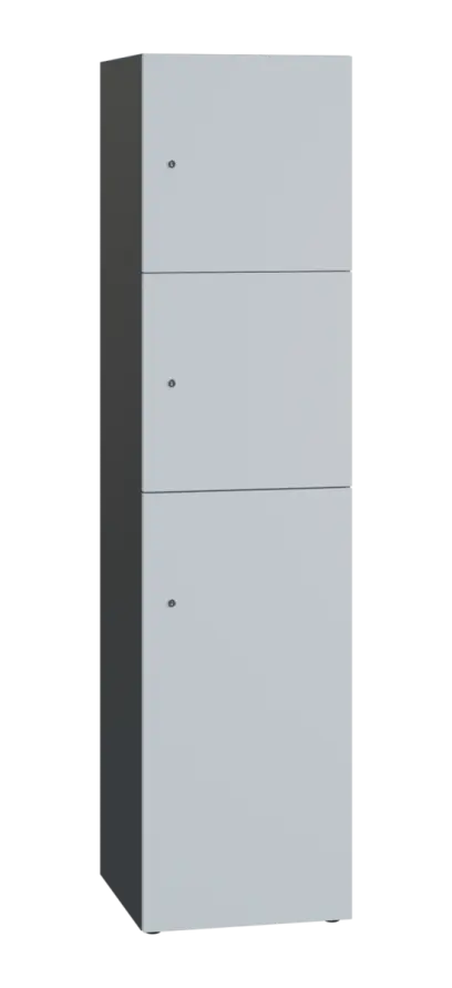 DOMINIT 432 úložná skříň 3-boxová, 1817x450x400 mm, korpus antracit, dvířka bílá